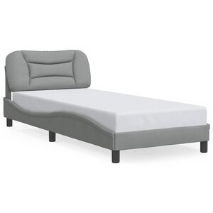 vidaXL Cadre de lit sans matelas Hvar gris clair 90x190 cm tissu