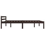 vidaXL Cadre de lit Marron foncé Bois de pin massif 120x200 cm