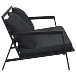 vidaXL Canapé de jardin à 2 places avec coussins Gris foncé Aluminium