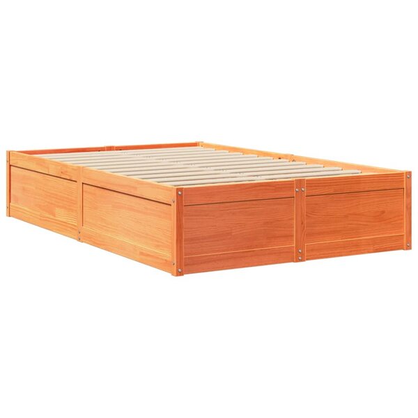 vidaXL Cadre de lit sans matelas cire marron 120x190cm bois pin massif