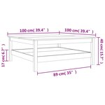 vidaXL Table basse cire marron 100x100x40 cm bois massif de pin