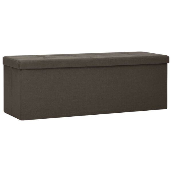 Banc banquette de rangement pliable 110 x 38 x 38 cm lin synthétique marron foncé 02_0010897