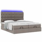VidaXL Cadre de lit ottoman avec matelas taupe 180x200 cm tissu