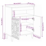vidaXL Buffet avec porte Blanc 60 x 33 5 x 75 cm Bois de mangue massif