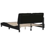 vidaXL Cadre de lit avec LED sans matelas noir 140x190 cm tissu