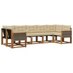vidaXL Ensemble de canapés d'extérieur 7 pc Naturel et Beige