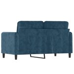 vidaXL Canapé à 2 places Bleu 120 cm Velours