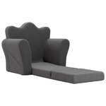 vidaXL Canapé-lit pour enfants anthracite peluche douce