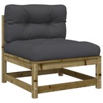 vidaXL Salon de jardin 8 Pièces avec coussins bois de pin imprégné