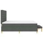 vidaXL Lit à ressorts avec matelas Gris foncé 180 x 200 cm tissu
