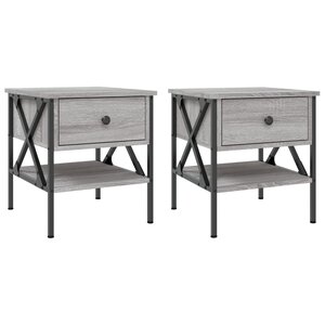 vidaXL Tables de chevet 2 Pièces sonoma gris 40x42x45 cm bois ingénierie