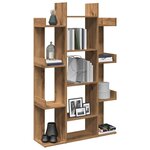 vidaXL Bibliothèque chêne artisanal 86x25 5x140 cm bois d'ingénierie