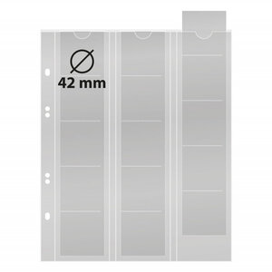 Feuilles numismatiques Multi-Collect pour 15 monnaies jusqu'à 42 mm. Intercalaires - Rouge