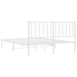 vidaXL Cadre de lit métal sans matelas et tête de lit blanc 150x200 cm