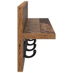 vidaXL Porte-manteau mural avec étagère Bois ancien 60 x 10.5 x 18 cm