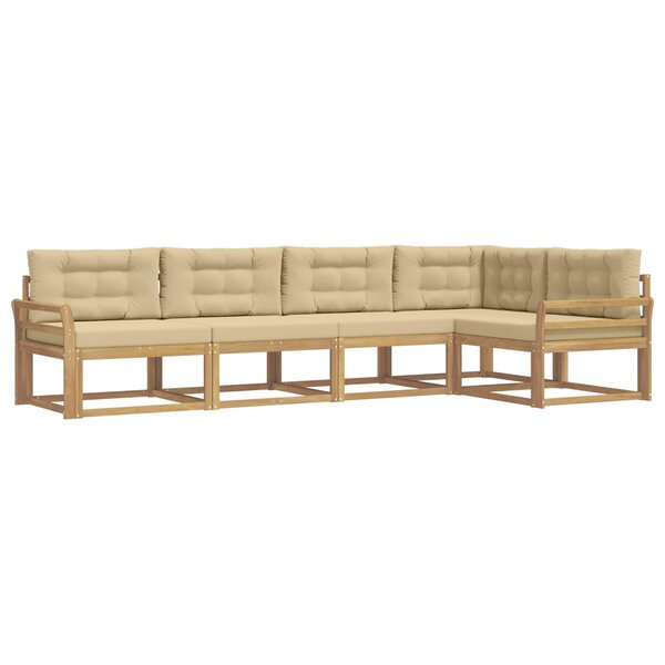 vidaXL Ensemble de canapés d'extérieur 4 pc Blanc et Beige Polyester