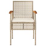 vidaXL Salon de jardin avec coussins 4 Pièces beige résine tressée