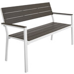 Tectake Banc de jardin Line - gris clair/blanc