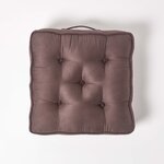 Coussin d'assise rehausseur en suédine Chocolat  50 x 50 x 10 cm - HOMESCAPES