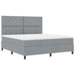 vidaXL Lit box spring avec matelas et lumière LED gris 180x200 cm tissu