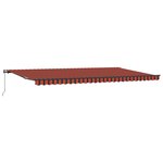 vidaXL Parasol manuel rétractable orange et marron 600 x 300 cm