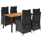 vidaXL Ensemble à manger de jardin coussins 5Pièces Noir Résine tressée