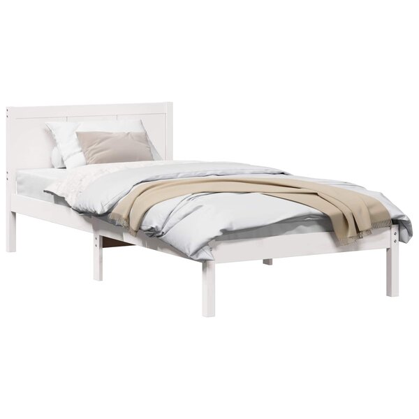 vidaXL Cadre de lit Blanc 90 x 200 cm Bois de pin massif