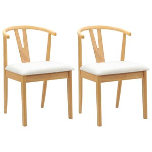 vidaXL Chaise de salle à manger 2 Pièces Naturel et clair