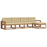 vidaXL Ensemble de canapés d'extérieur 5 pc Naturel et Beige