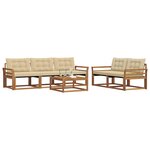 vidaXL Ensemble de canapés d'extérieur 6 Pièces Naturel et Beige