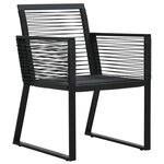 vidaXL Ensemble à manger de jardin 7 Pièces Noir Rotin PVC