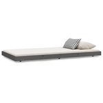vidaXL Cadre de lit Gris 100x200 cm Bois de pin massif