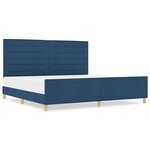 vidaXL Cadre de lit avec tête de lit Bleu 200 x 200 cm tissu