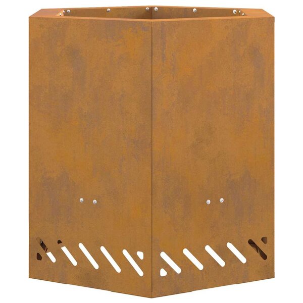 vidaXL Fire Pit Brown 48 x 48 x 51 cm Weathering steel