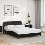 vidaXL Cadre de lit Dover noir 140x190 cm similicuir