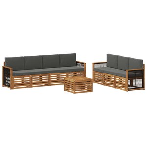 vidaXL Ensembles de canapés avec coussin 8 Pièces Bois d'Acacia Massif