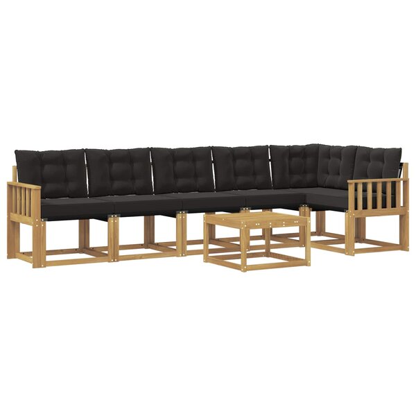 vidaXL Ensemble de canapés d'extérieur 7 pc Blanc et noir