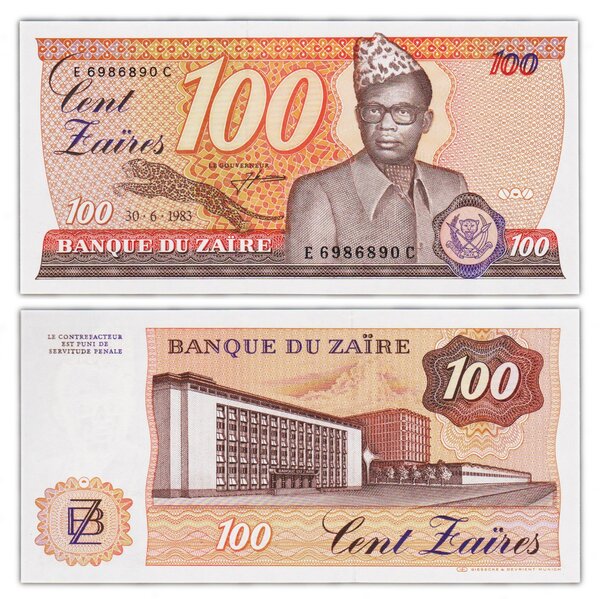 Billet de Collection 100 Zaires 1983 Zaïre - Neuf - P29a