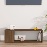 vidaXL Meuble TV Chêne marron 100x24x32 cm Bois d'ingénierie