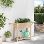 vidaXL Cache-pot de jardin avec étagère Beige 111 x 37 x 76.5 cm