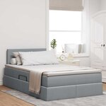 vidaXL Lit avec rangement et matelas Gris clair 120 x 200 cm