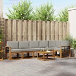 vidaXL Ensemble de canapés d'extérieur 7 Pièces Gris Naturel et Clair