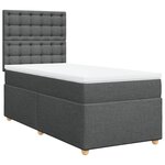vidaXL Sommier à lattes de lit avec matelas Gris foncé 80x200 cm Tissu