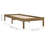 vidaXL Cadre de lit Marron miel Bois de pin massif 90x200 cm