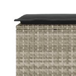 vidaXL Banc de jardin coussin gris clair 110x40x44 cm résine tressée
