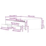 vidaXL Cadre de lit Chêne noir 75 x 190 cm Bois d'ingénierie