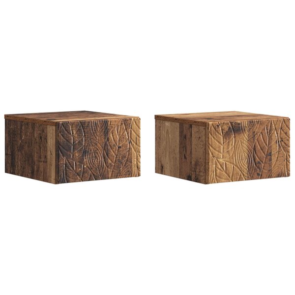 vidaXL Cabinet de chevet mural 2 Pièces Bois ancien 49 x 34 5 x 20 cm