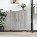 vidaXL Buffet sonoma gris 69 5x34x90 cm bois d'ingénierie