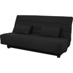 Banquette Clic clac 2 places REVEUR - Tissu noir - Matelas DUNLOPILLO - Couchage 188 x 128 cm