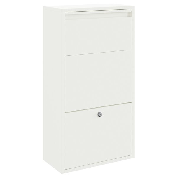 vidaXL Boîte aux lettres blanche 44x22x82 cm en acier